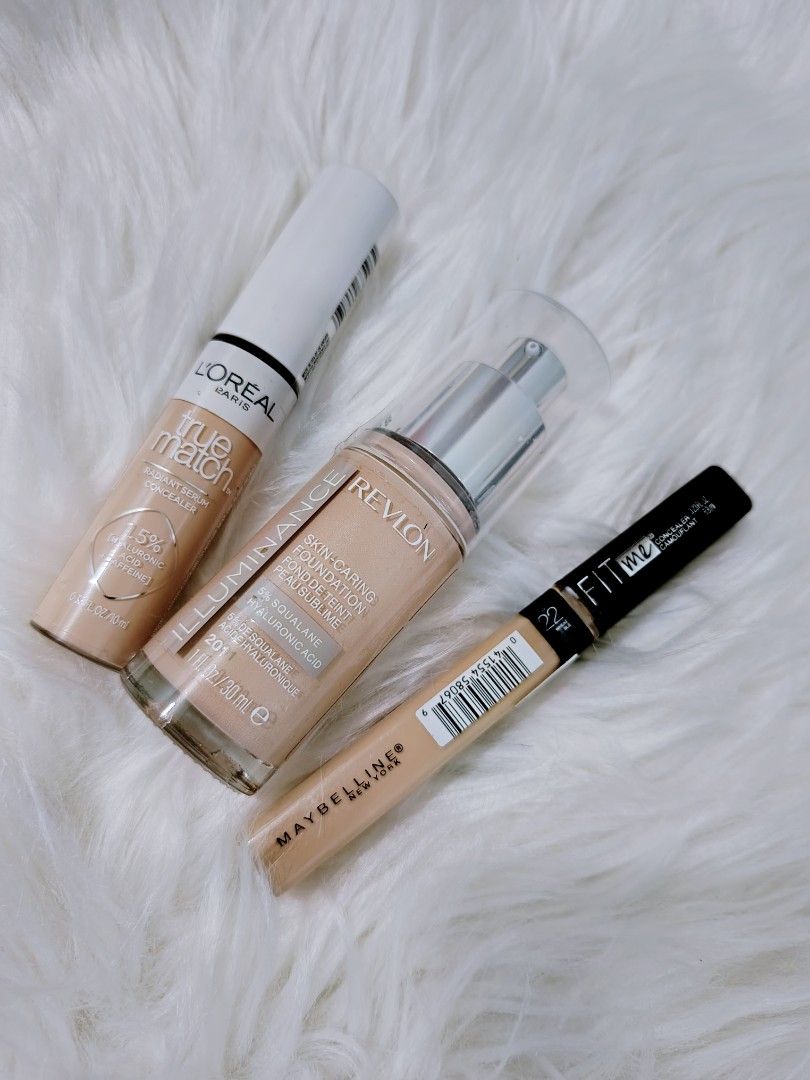 Assorted Makeup Bundle (Category: Makeup) located in Siniloan. Submitted by easyaonlinestore (Listing ID 1333791293, Image 2). Description: ‼️Take All‼️ 📌E.L.F Camo Powder Foundation 📌 NYX Mattifying Powder 📌 Revlon Skin-Caring Foundation 📌 L'oreal True Match Concealer 📌 Maybelline FitMe Concealer 📌 Maybelline Superstay Vinyl Ink 📌 E.L.F Liquid Glitter Eyeshadow 📌 32pcs Gel Nail Strips 📌 Eyelash Extensions 📌 E.L.F Highlighting Brush 📌 