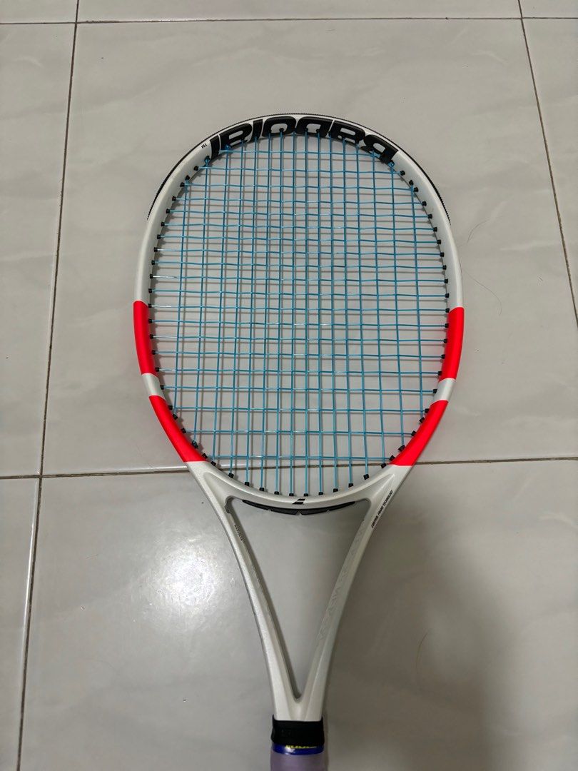 Babolat ピュアストライク100 16/20 2本セット ホワイト/レッド 【公式