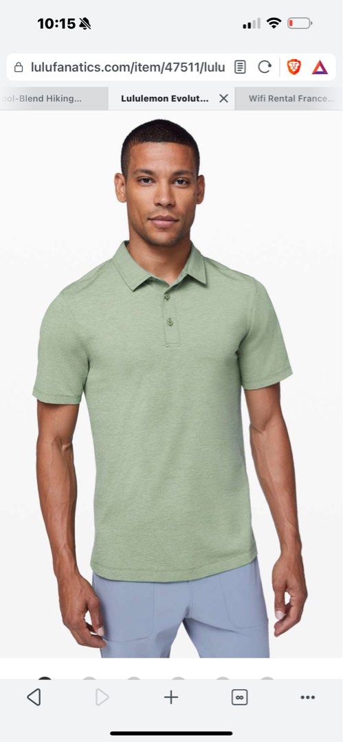 BNWT Lululemon Size L UP 132 Evolution Polo Heathered Green Haze Men s Fashion Tops Sets Tshirts Polo Shirts on Carousell