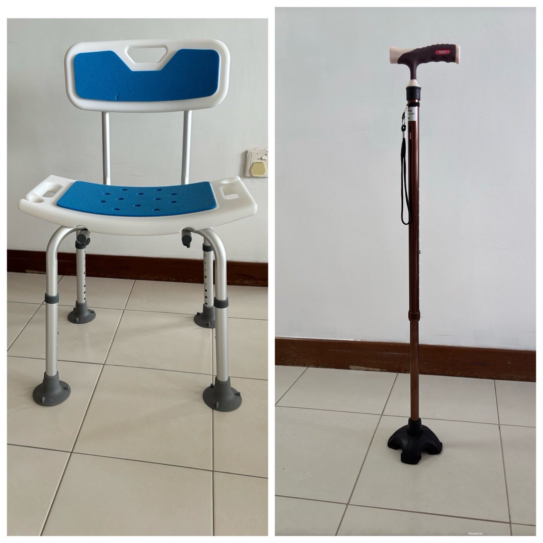 Brand new Shower chair and Bion Walking stick Health Nutrition Assistive Rehabilatory Aids Other Assistive Aids on Carousell