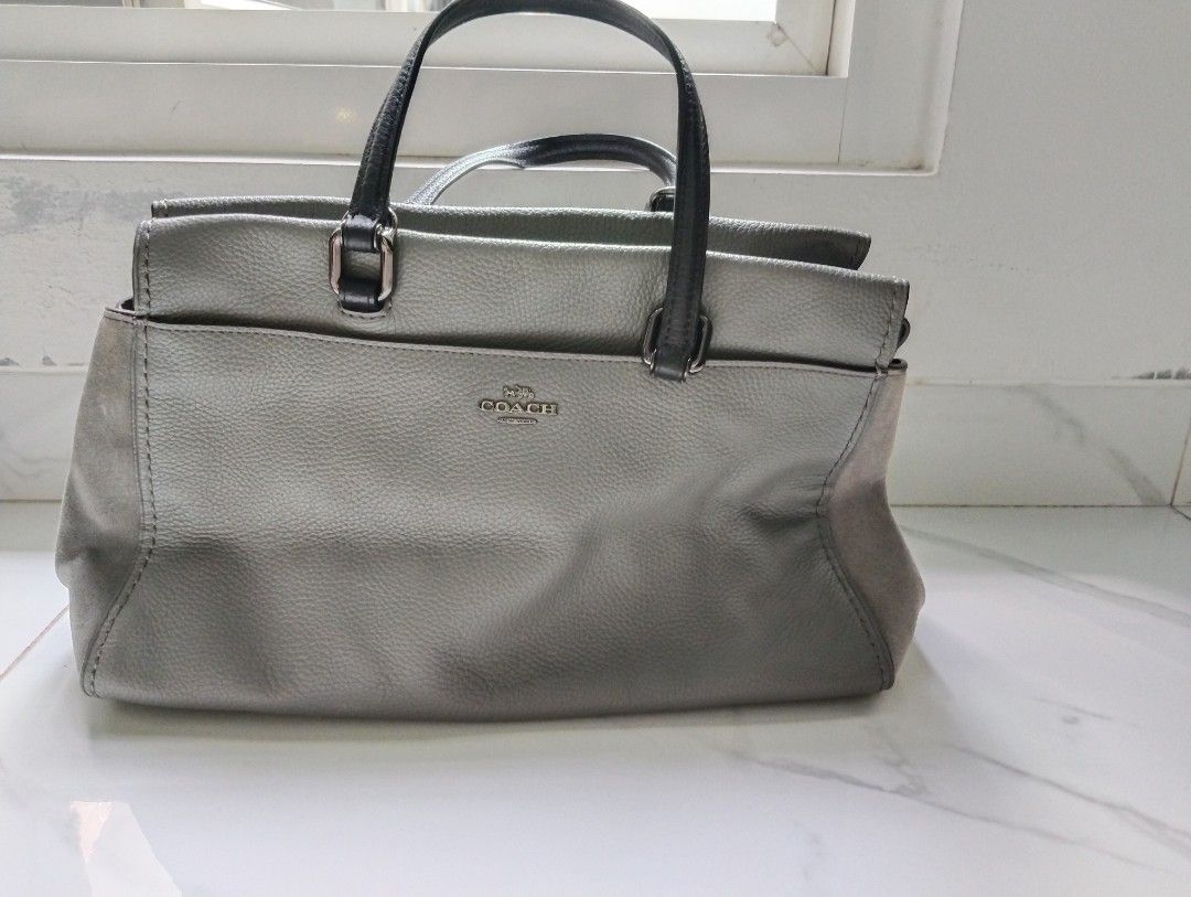 Coach Fulton Colorblock Satchel Grey