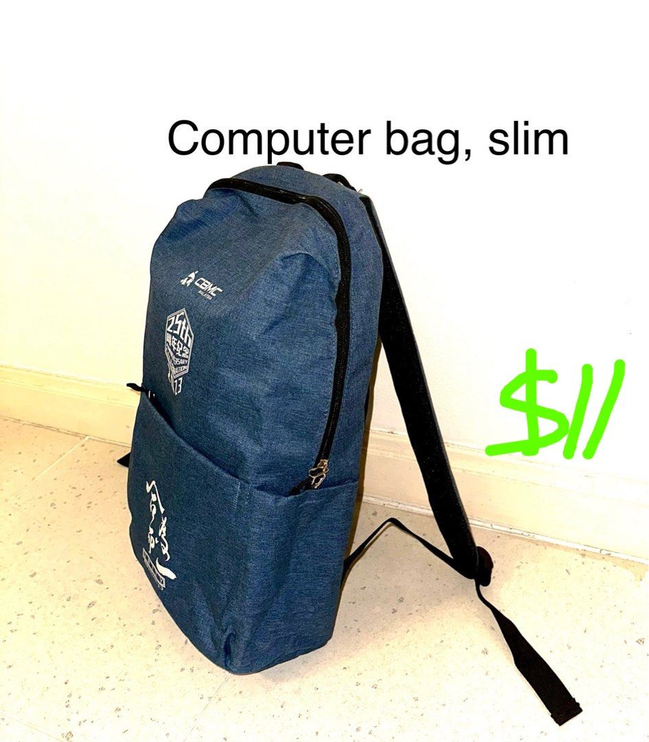 Computer Backpack (Category: Backpacks) located in Singapore. Submitted by Mikellee (Listing ID 1322203826, Image 1). Description: Slim cut computer back pack. Insulated compartment inside, zipper pouch infront, side pockets. Several other bags. Collect @33 Oxford road .