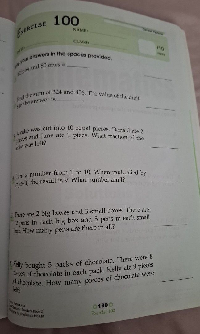 Conquer Math P2 (Category: Assessment Books) located in Singapore. Submitted by allmajeq (Listing ID 1333680880, Image 3). Description: well used but fractions section all blank.