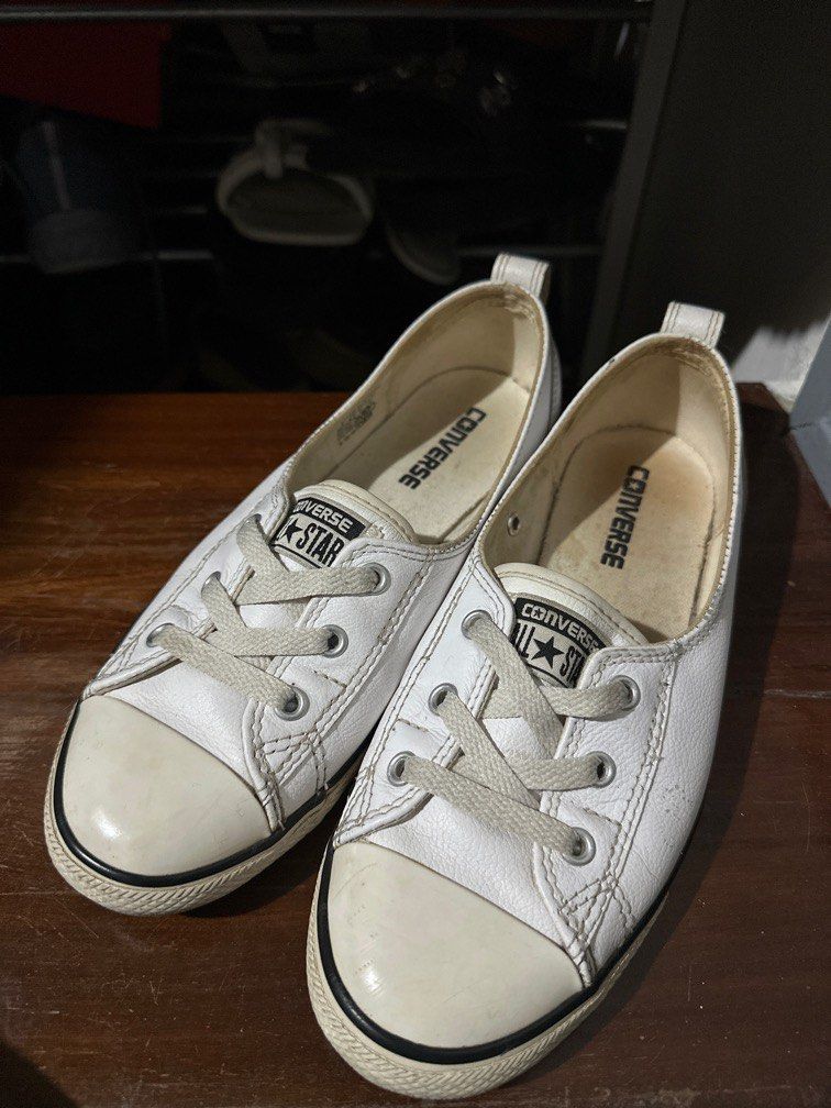 Converse white leather ballet store