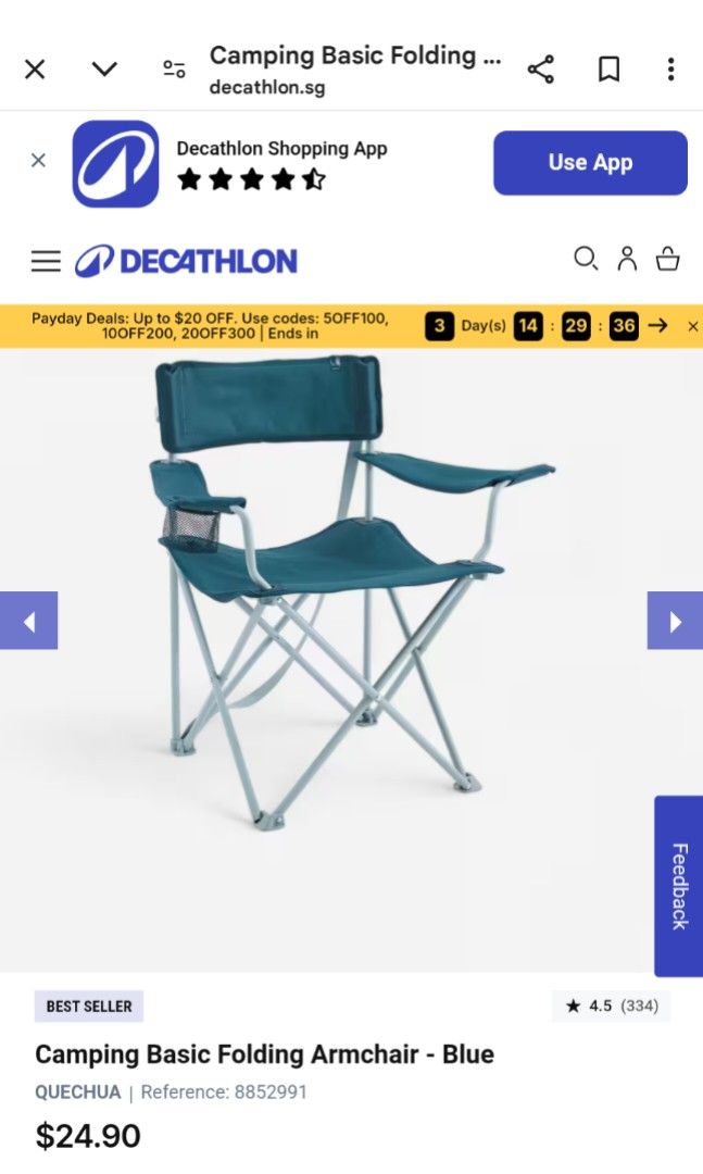 Decathlon Foldable Chairs Furniture Home Living Outdoor Furniture on Carousell