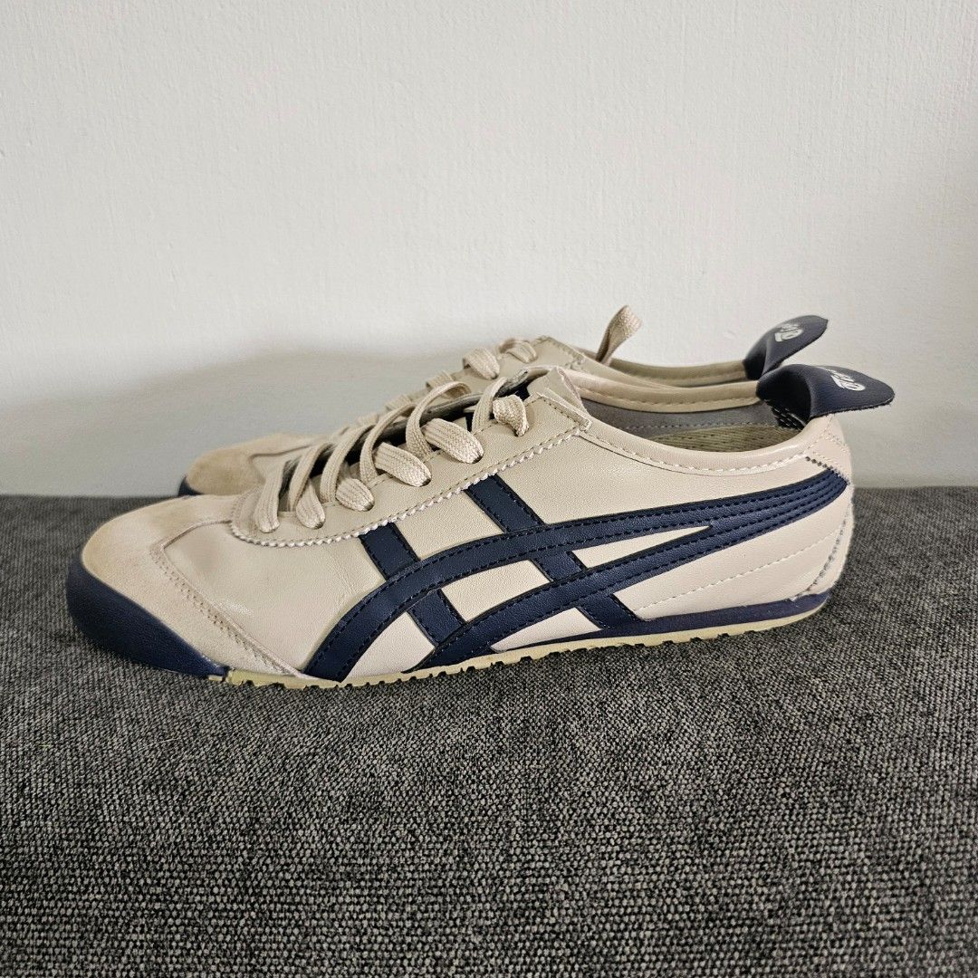 EU 42 US8.5 Onistuka Tiger Men Unisex Shoes Sneakers Navy Blue Biege