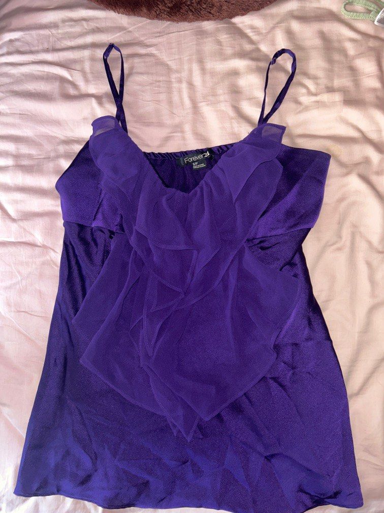 Forever 21 ruffles sleeveless top, Women's Fashion, Tops, Blouses