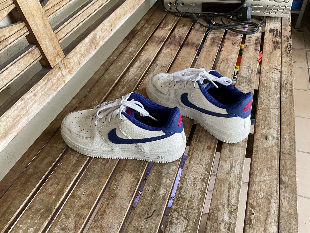 Grade School Nike Air Force 1 Low White Deep Royal