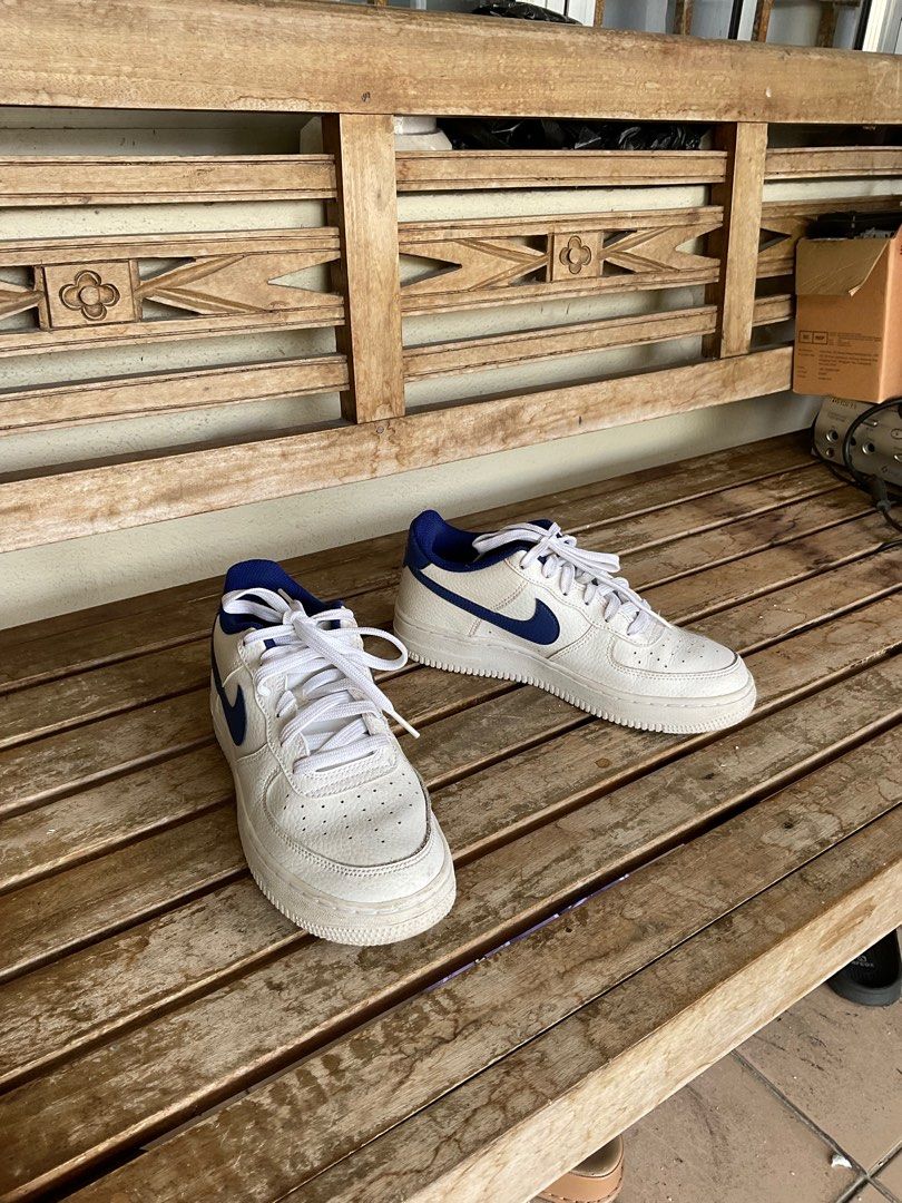 Grade School Nike Air Force 1 Low White Deep Royal Babies Kids Babies Kids Fashion on Carousell