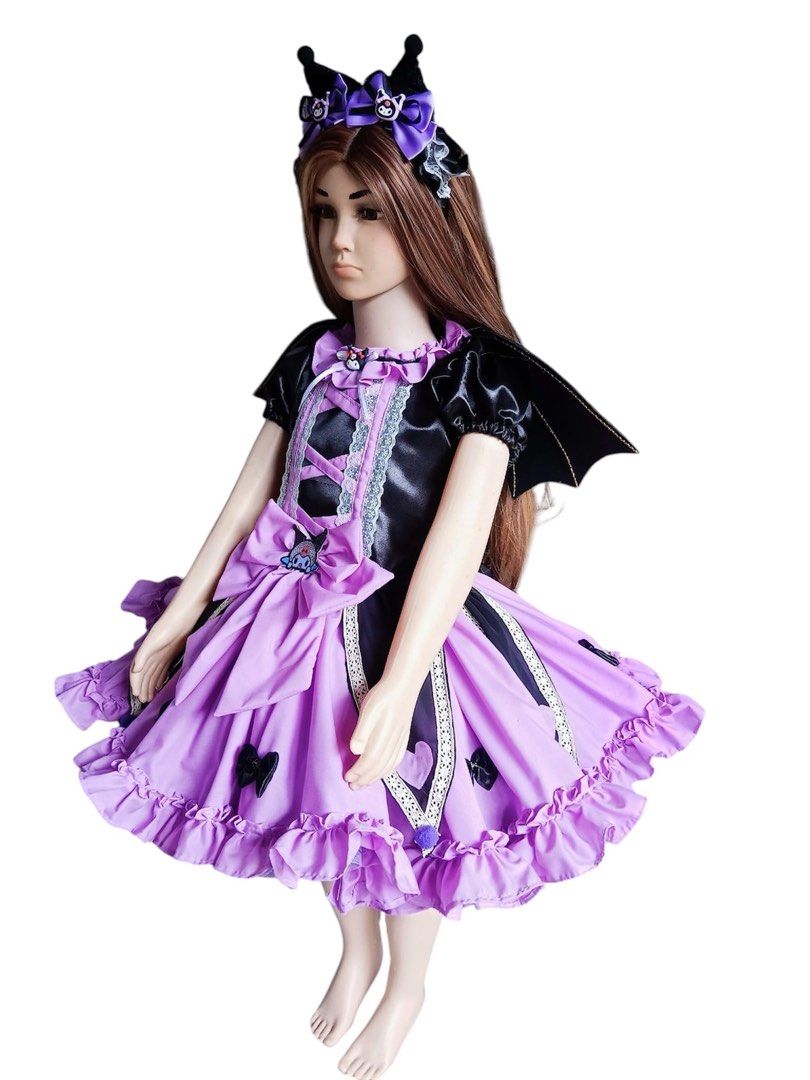 Kuromi costume set (Category: Babies & Kids Fashion) located in Las Pinas. Submitted by sofiaadeline (Listing ID 1333700763, Image 2). Description: Ysed 1x. Pina made to order, maganda ang quality!! Fits 5-7y/o depends on built, Comes with Dress with petticoat, headband, wand and wings. :) Super nice when worn..