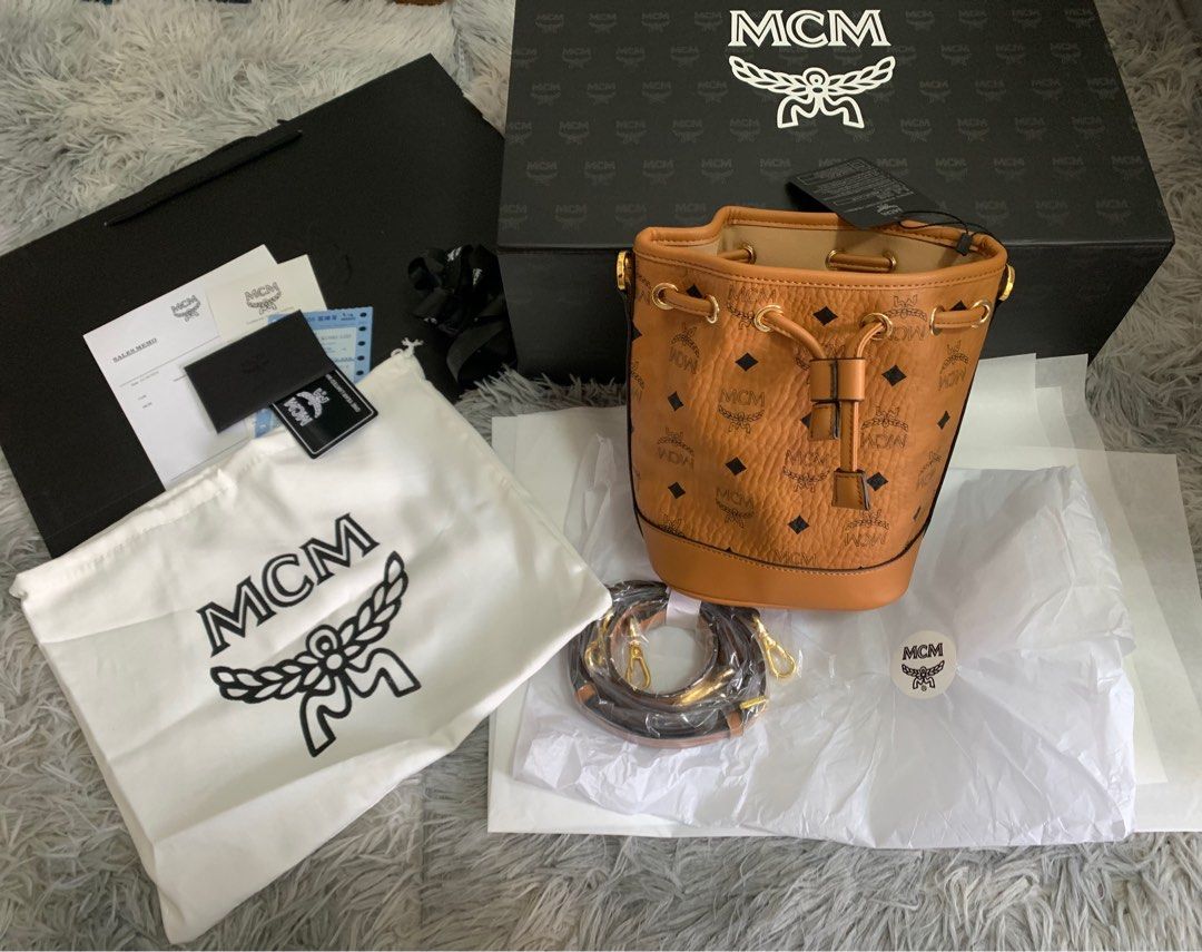 Mcm mini bucket bag store