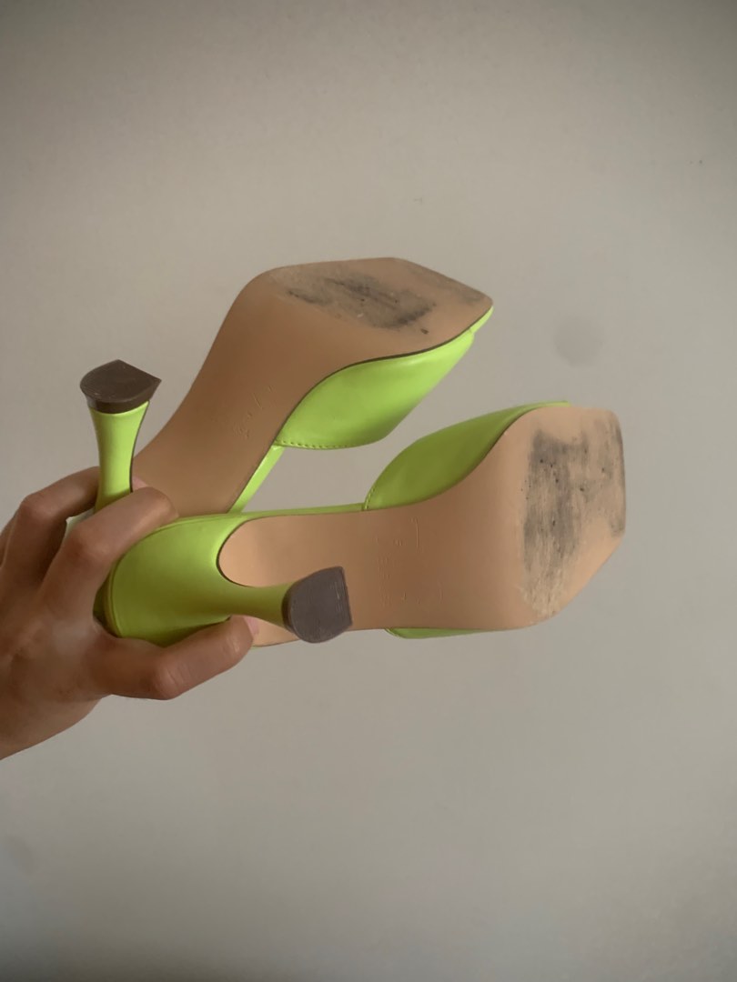 Neon Low Heels Women s Fashion Footwear Heels on Carousell