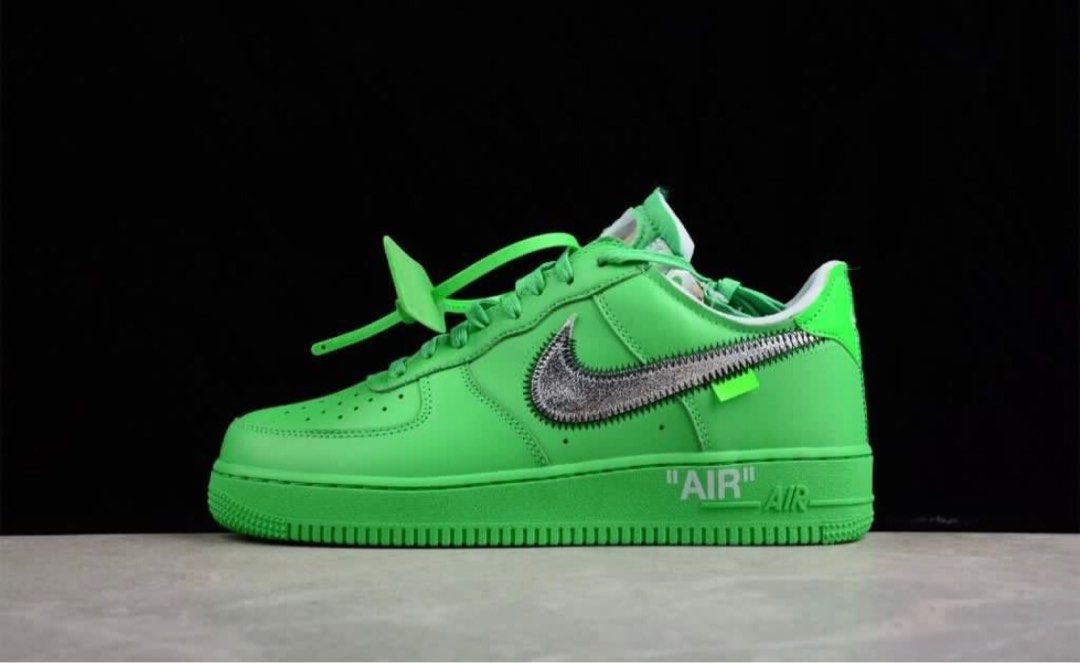 nike air force low off-white light green spark, Men's Fashion