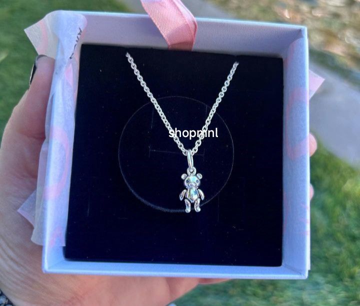 Pandora teddy bear necklace on sale