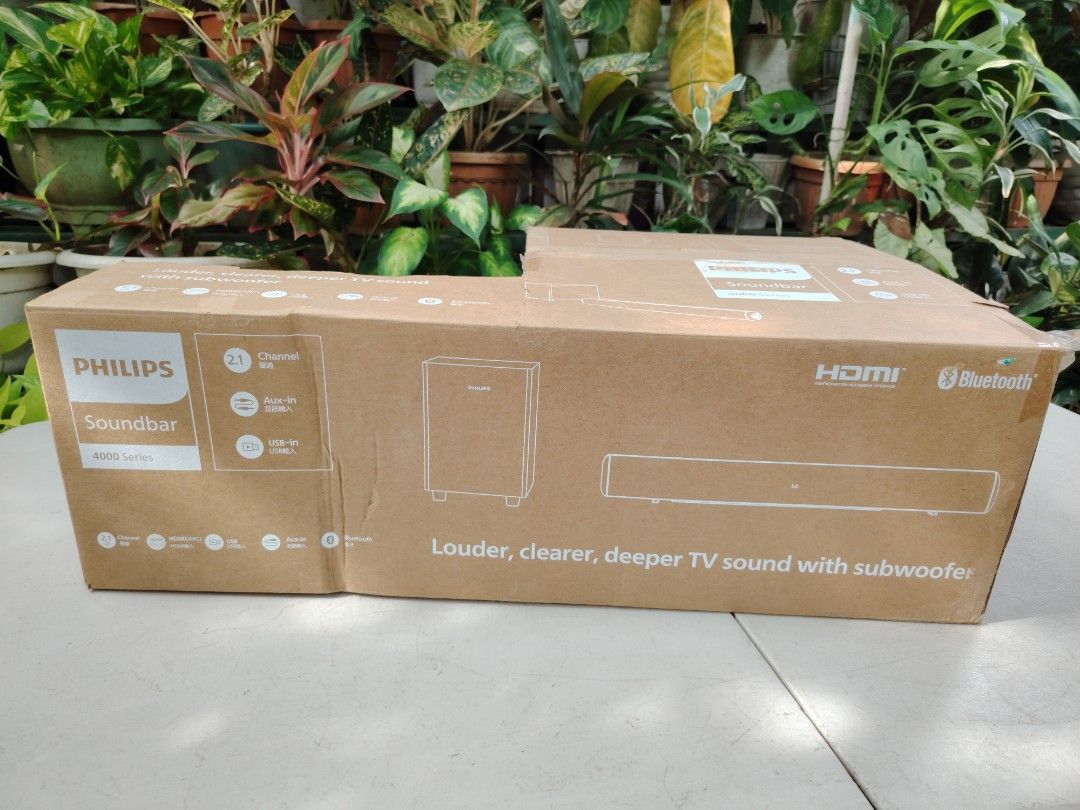 Philips sound bar (Category: Soundbars, Speakers & Amplifiers) located in Malolos. Submitted by axe23 (Listing ID 1333705047, Image 3). Description: Philips sound bar 100% Original Louder, clearer, deeper TV sound With sub woofer 2.1 channel Bluetooth HDMI USB in ready AUX in ready With remote control Australian surplus Good as bnew Actual photo posted Item tested and working properly.