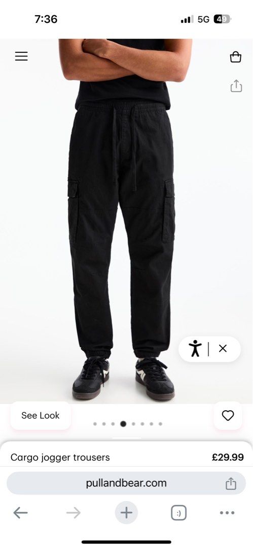 Pull and bear black joggers