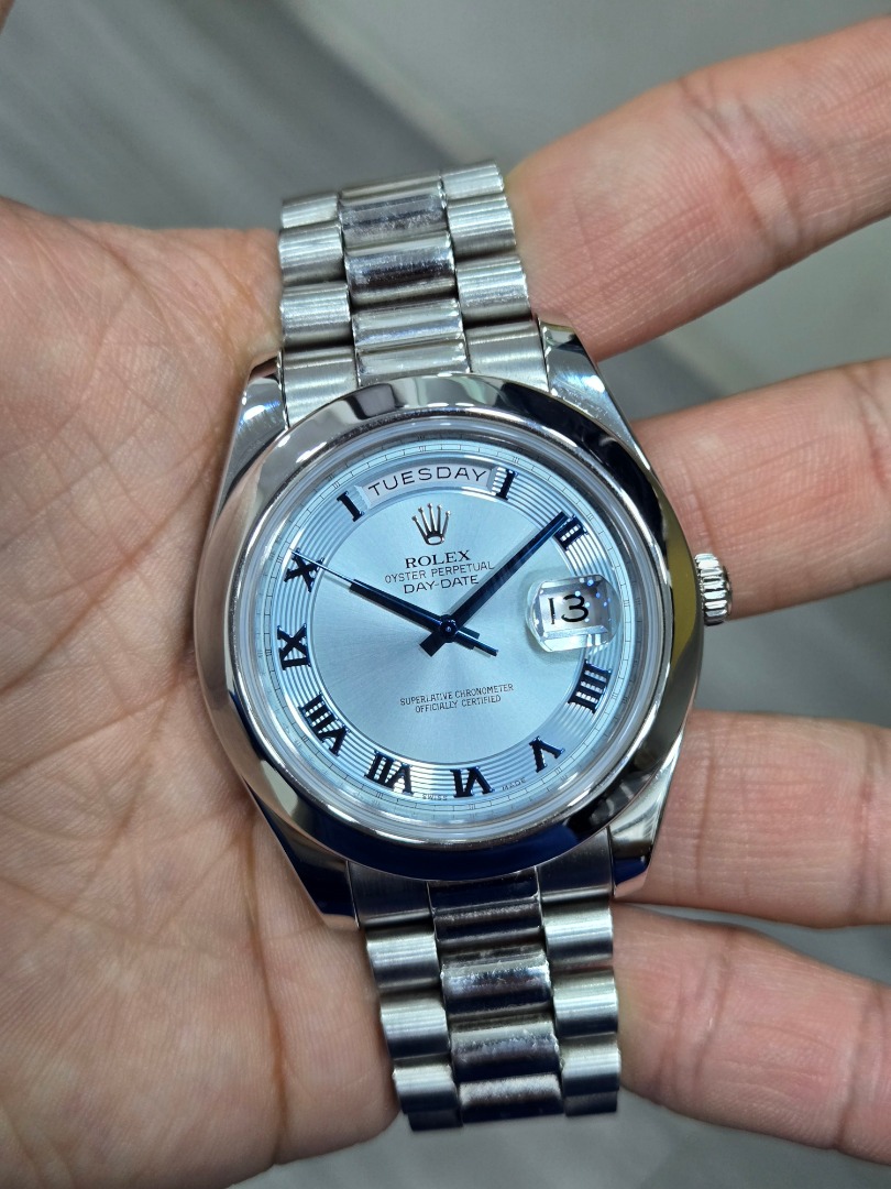 Rolex Day Date II 218206 Platinum Ice Blue Roman DD2 DD40 228206 41mm ...