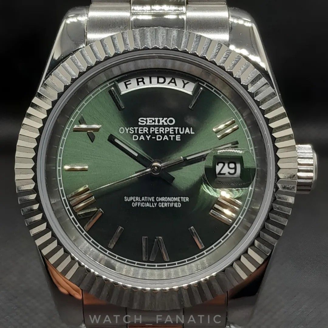 SEIKO OLIVE GREEN DAY DATE MOD 39MM JAPANESE MIYOTA 8285 AUTOMATIC MOVEMENT Men s Fashion Watches Accessories Watches on Carousell