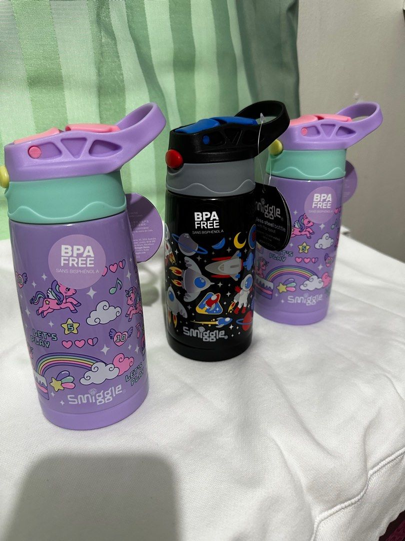 Smiggle stainless steel bottle with sprout (Category: Water Bottles & Tumblers) located in Manila. Submitted by ejc81 (Listing ID 1333708693, Image 3). Description: *Authentic from Australia *BPA free *400ml *Double walled.