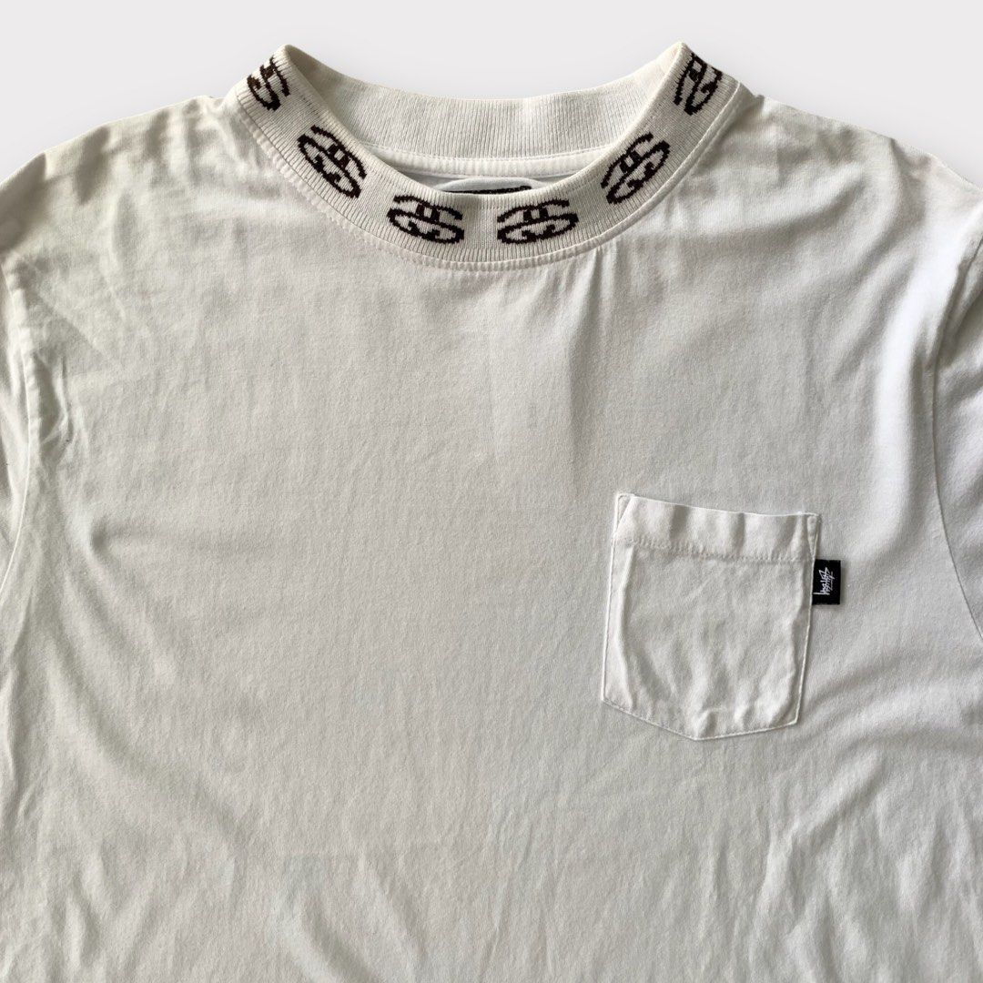 Stussy jacquard collar t-shirt outlet