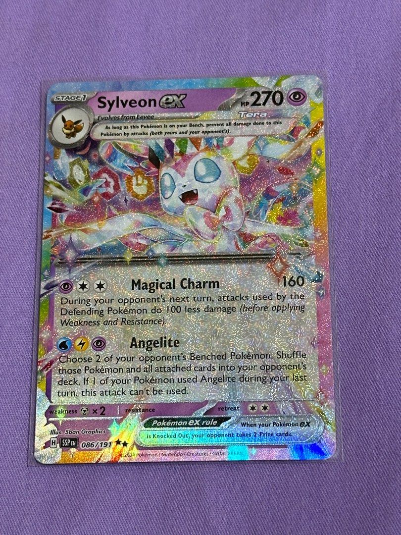 Pokemon Cards Sylveon EX SAR 212/187 Pokemon Card (Japanese)  Near Mint,  Terastal Fest Ex SV8a Set, Full Art Psychic SAR Rare Card