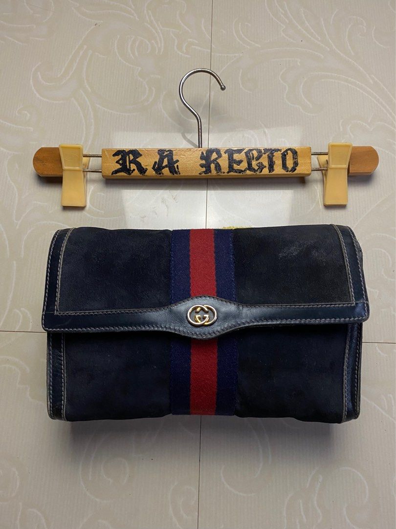 Vintage Gucci Parfums Clutch In Leather And Suede Clutch Bags Made In Italy Luxury Bags Wallets on Carousell