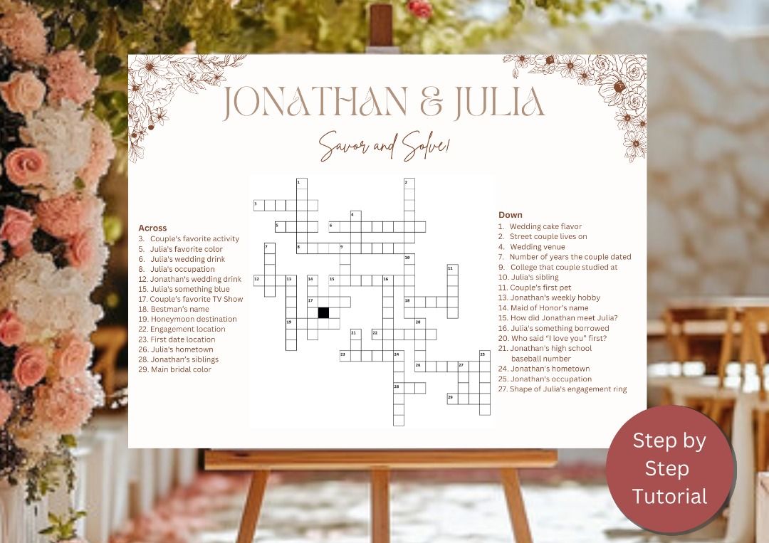 Wedding crossword template Savor Solve crossword puzzle Wedding