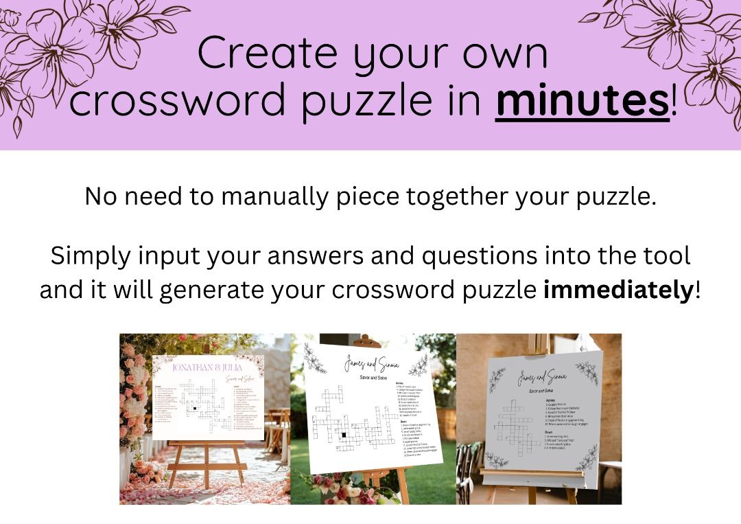 Wedding crossword template Savor Solve crossword puzzle Wedding