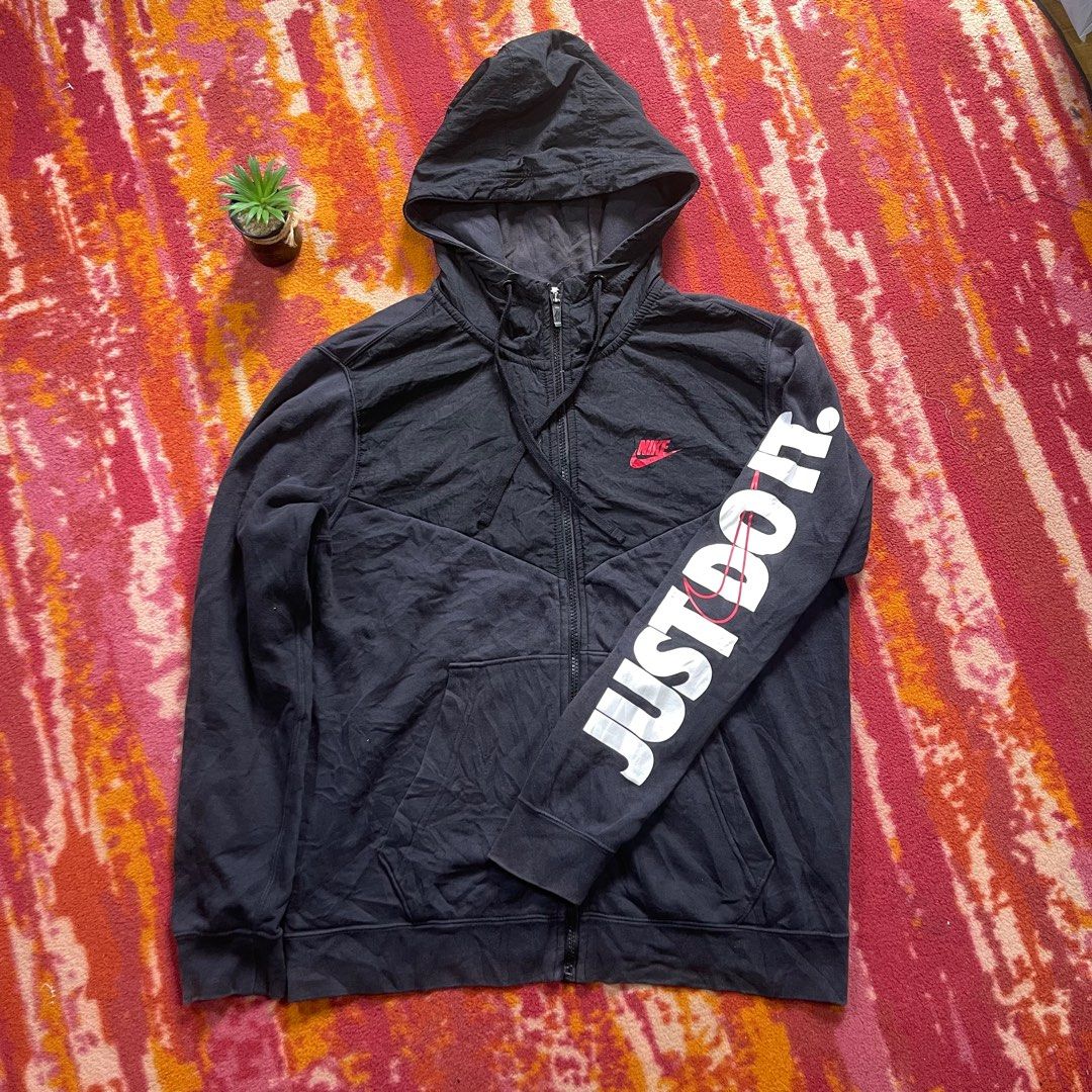 nike just do it hoodie black and orange