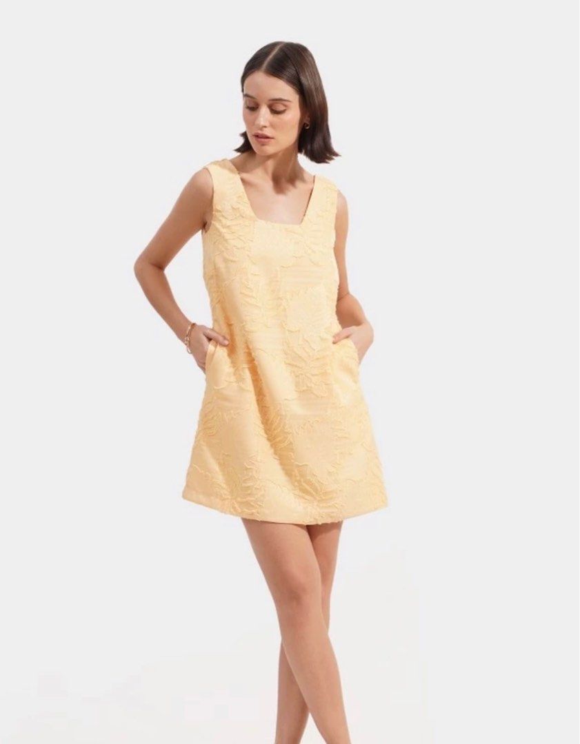 Yellow Dress by For Me (Category: Dresses) located in Makati City. Submitted by trishthings (Listing ID 1333834185, Image 2). Description: Worn Once, doesn’t fit me anymore. Has 2 pockets! Size M on for me, I also posted a size chart. Bought for 1,300.
