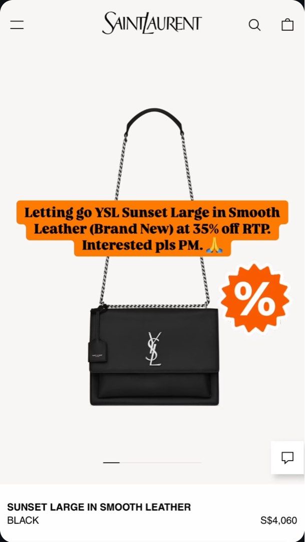 YSL Sunset Large in Smooth Leather