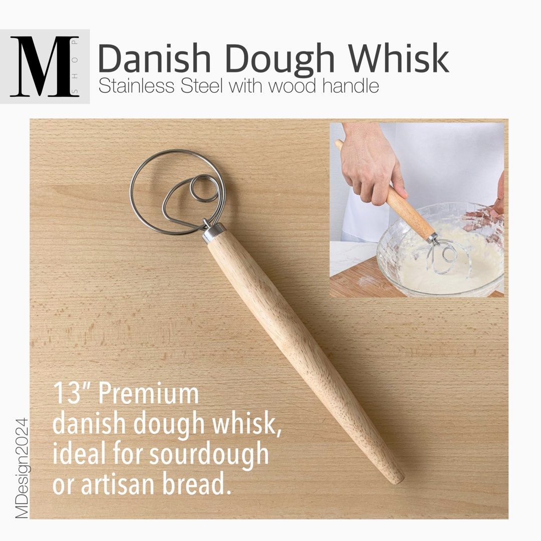 13” Danish Dough Whisk (Category: Bakeware) located in Manila. Submitted by mshopmla (Listing ID 1329015549, Image 1). Description: 13” Danish Dough Whisk Stainless Steel with Wood Handle Product Code: DDW-13 Price: Php 180.00 each #danishdoughwhisk # sourdough #pizza #pastries #dumplings # MShopmla #theMFMshop #Mshop.