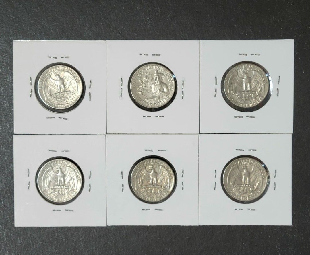 美國錢幣)上世紀60~70年代美金quarter共8枚包括1965, 1967, 1969, 1974, 1976 及1977年其中1976年為美國獨立宣言200  週年紀念幣, 興趣及遊戲, 收藏品及紀念品, 錢幣- Carousell