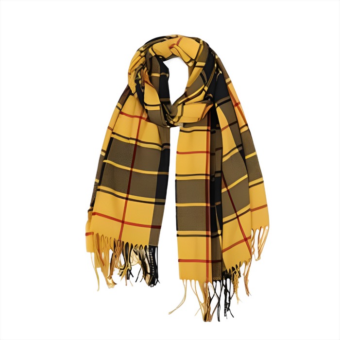 Anyyou Scarf Gold Striped Cashmere Winter Pashmina Shawl Tassel