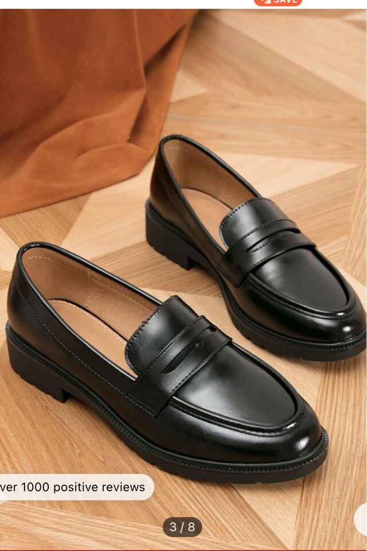 black minimalist loafers Women s Fashion Footwear Loafers on Carousell