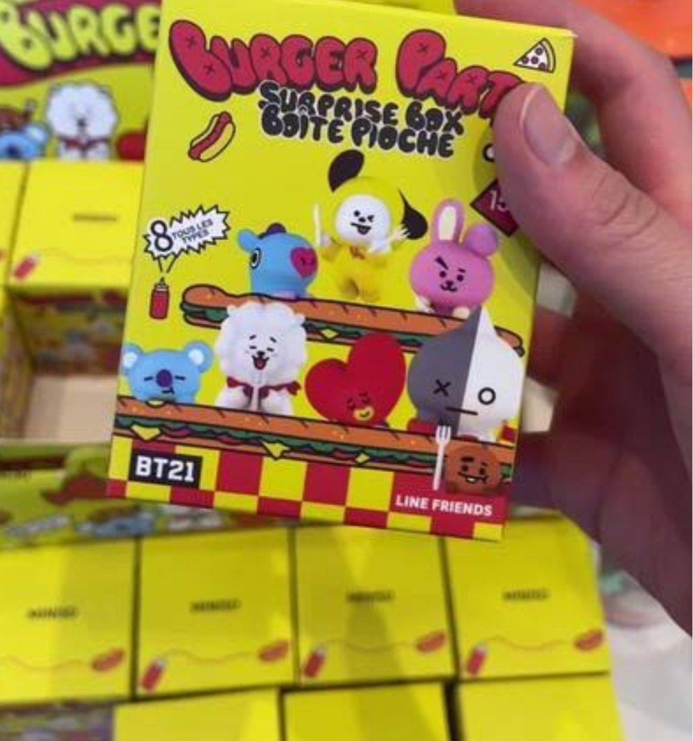 BT21 Burger Party Miniso Blind Box Sealed Set (Category: Designer & Blind Box Toys) located in San Juan City. Submitted by divch (Listing ID 1328996747, Image 3). Description: Selling as set. All sealed..