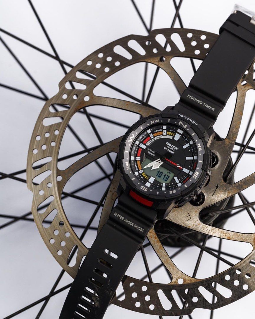 Casio Pro Trek Fishing PRT-B70-1E (Category: Men's Watches) located in Manila. Submitted by seikowatchfactory (Listing ID 1329020131, Image 2). Description: BNIB 10/10 Model: Casio Pro Trek PRT-B70-1ER Price: 9995 pesos Specifications: Fishing Timer Case Size: 57.5 x 50.8 x16.8mm Case and Bezel Material: Resin/Aluminum 200-meter Water Resistance Approx. Battery life: 2 years on CR2025 Weight: 73g Resin Band Wireless linking using Bluetooth Minera