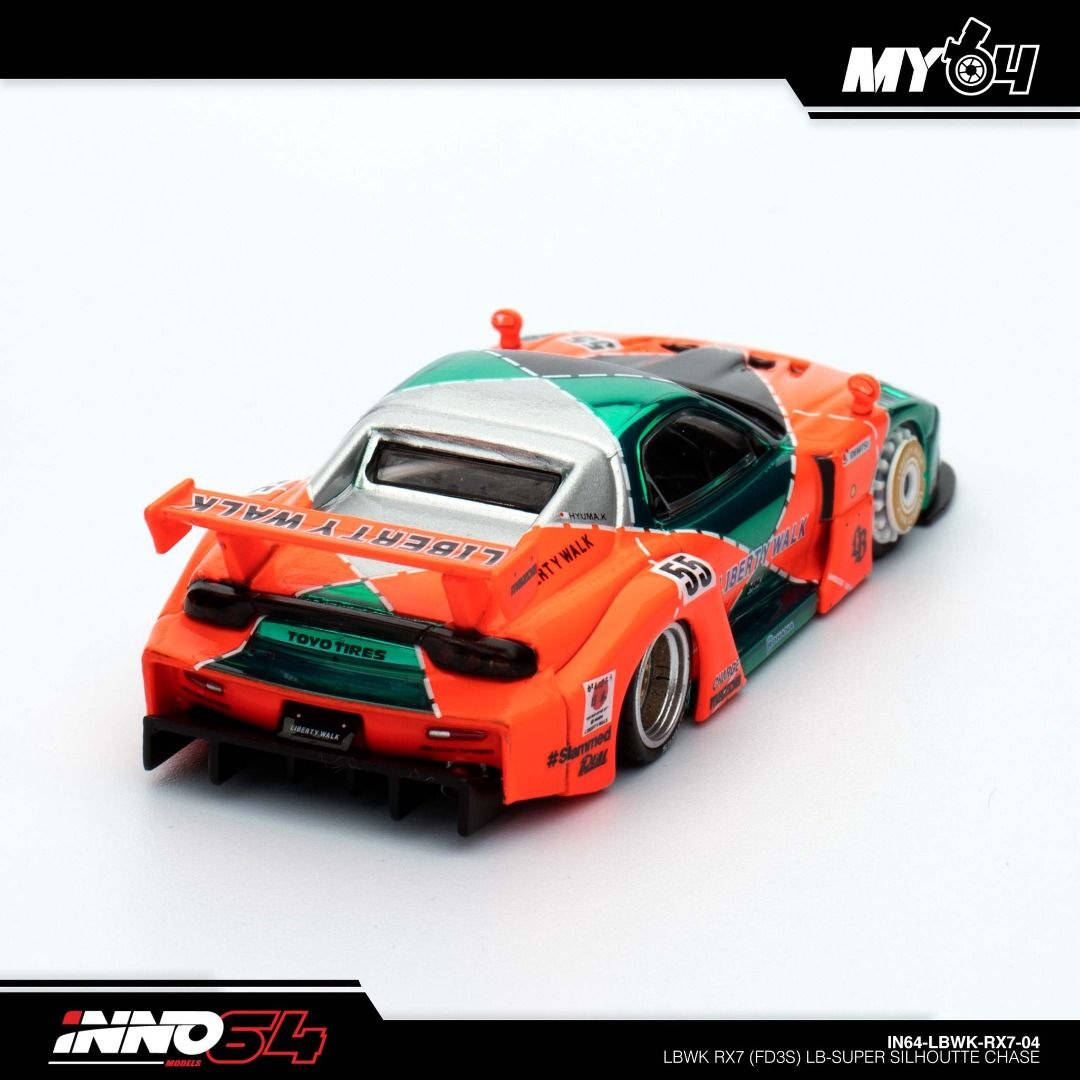 Chase Car 隱藏版inno64 馬拉展限定1/64 LBWK Mazda RX7 FD3SLB-Super Silhouette MDX  2024 MDX24 inno 64 IN64-LBWK-RX7-04, 興趣及遊戲, 玩具& 遊戲類- Carousell