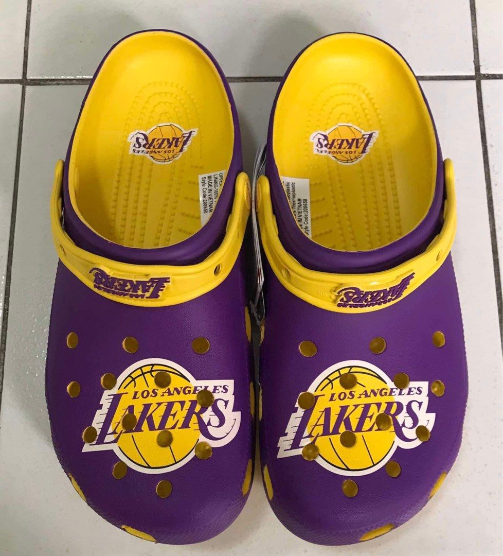 Crocs LA Lakers Clogs 9 11 Mens (Category: Slippers & Slides) located in Santa Rosa. Submitted by miqboutique (Listing ID 1328977927, Image 1). Description: Crocs LA Lakers Clog Size 9 Mens ₱2,199 + sf •Ready to ship •Open for layaway •Guaranteed Original Fb page: Miq's Boutique.