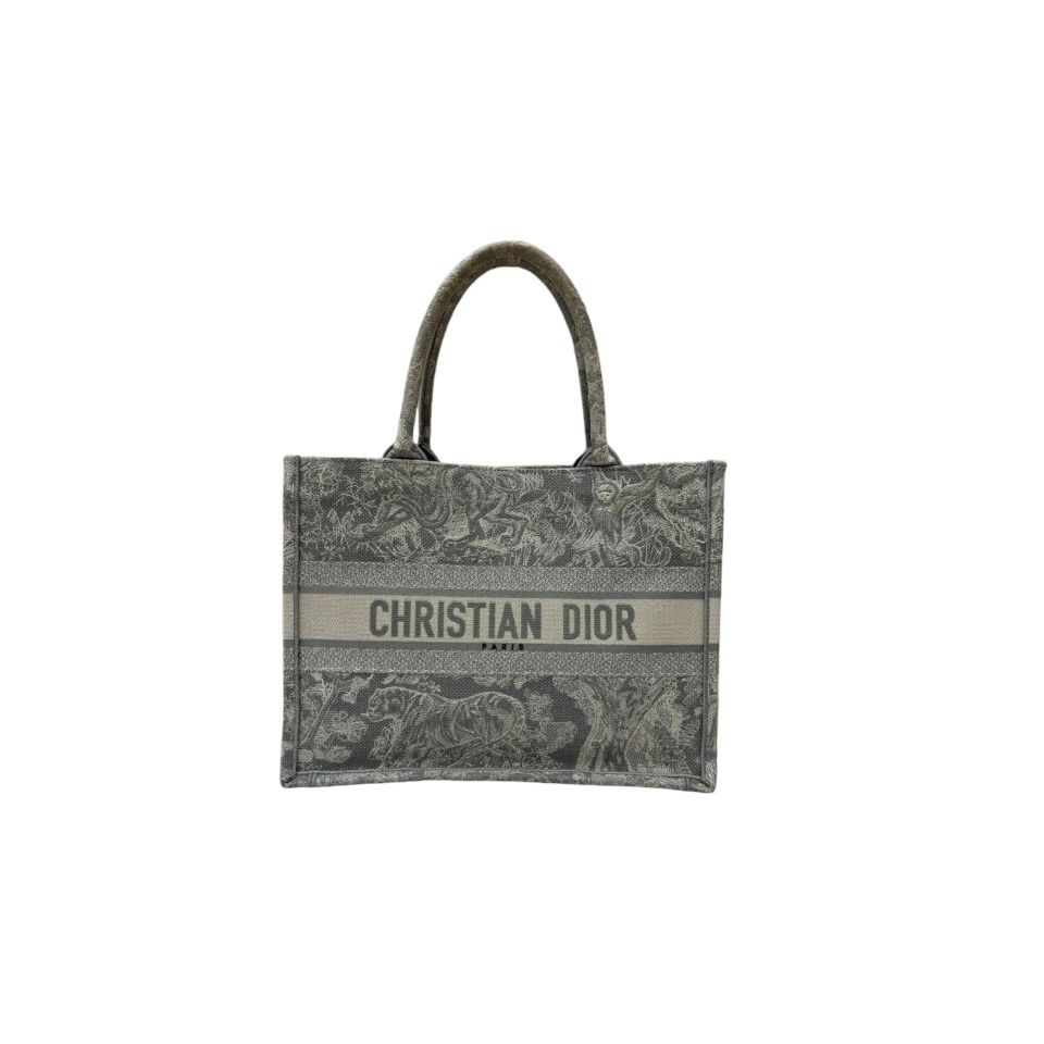 Dior Book Tote in Gray Toile de Jouy, Luxury, Bags Wallets on