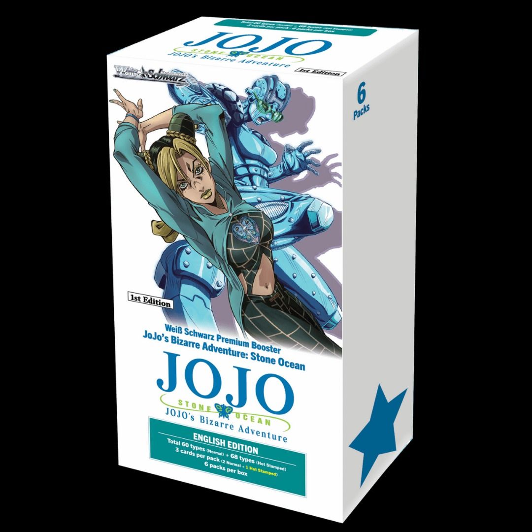 English Weiss Schwarz JoJo's Bizarre Adventure - Stone Ocean / Stardust  Crusaders Premium Booster Box, Hobbies & Toys, Toys & Games on Carousell