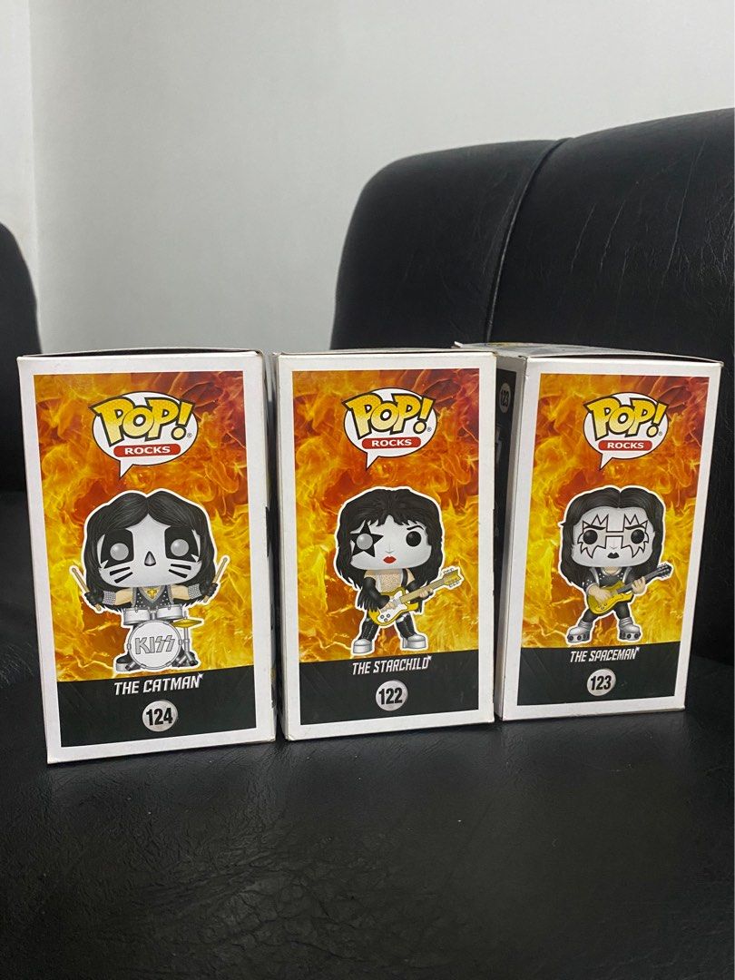 Funko Pop KISS BAND BUNDLE (Category: Western Merchandise) located in Manila. Submitted by lunachicks (Listing ID 1328962118, Image 2). Description: Funko Pop KISS Band BUNDLE Starman, Spaceman and Catman 😎 if each: 600 Bundle: 1,500 Looks new 💞💞💞.
