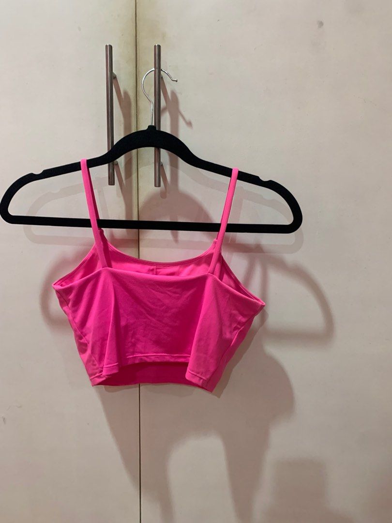Hot Pink Cami Tank Top Going Out Workout (Category: Sleeveless) located in Quezon City. Submitted by arttstuff (Listing ID 1328987985, Image 2). Description: 🫶 used once or twice lang 🫶 with built-in padding hehe 🫶 tight fit kaya perfect as a basic top 🫶 perfect for nights out also!!! fits medium frames pero tight talaga.