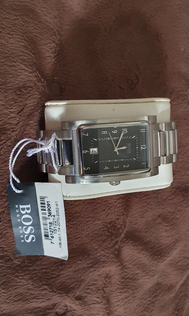 Hugo Boss Rectangular Dress Watch, Luxury, Watches on Carousell