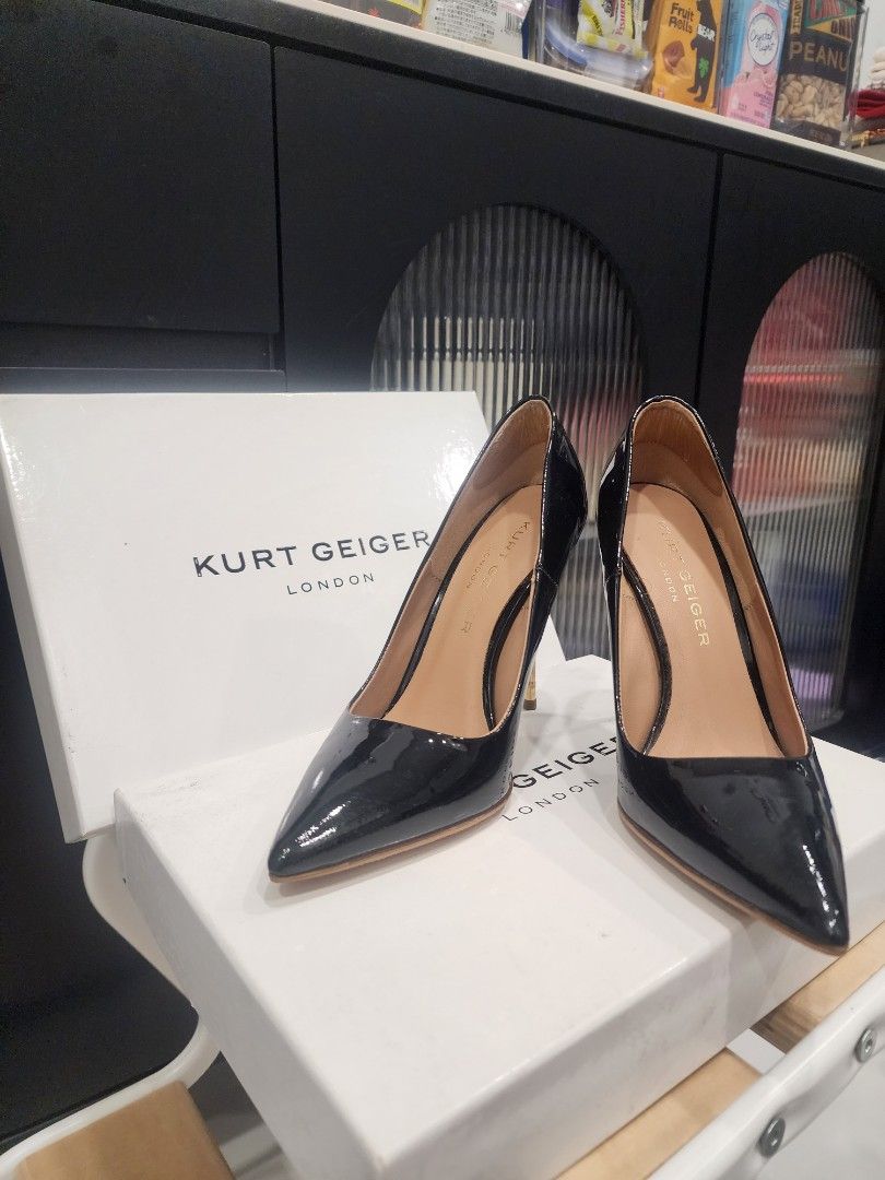 Kurt Geiger Britton Courts Pumps Black Patent Women s Fashion Footwear Heels on Carousell