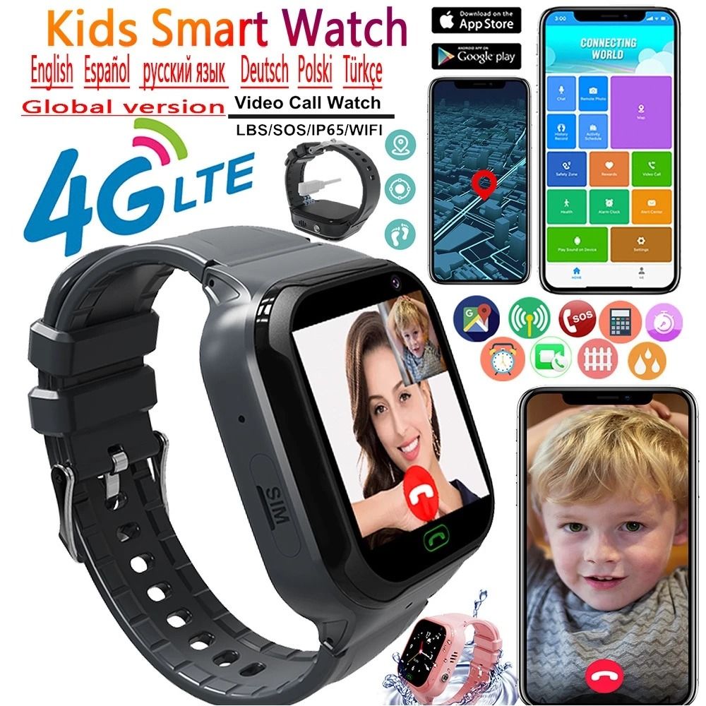 LT36 Kids Smart Watch Girls Boy Full Touch Video Call WIFI 4G Phone Watch SOS Camera Location Tracker Child Gift for Kids Mobile Phones Gadgets Wearables Smart Watches on Carousell