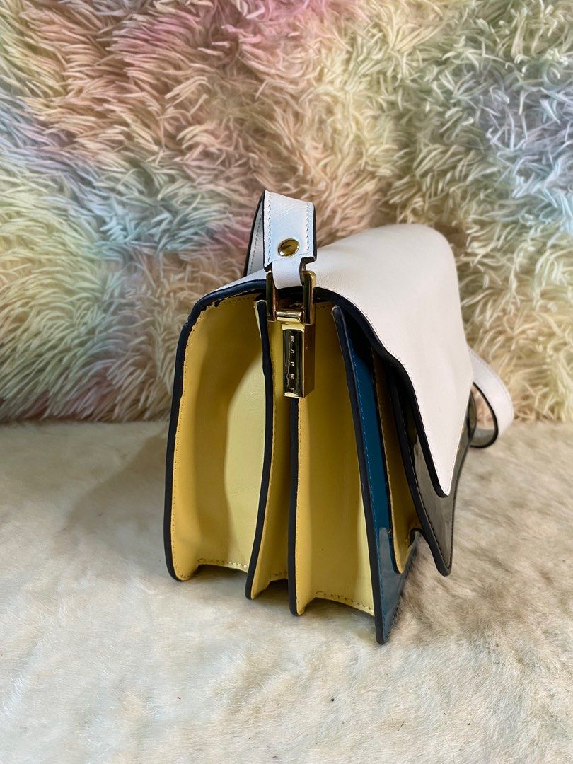 Marni Trunk (Category: Luxury Bags & Wallets) located in Nagcarlan. Submitted by zshopperz.199x (Listing ID 1329004205, Image 3). Description: Minimal color transfer sa last photo dahil sa pag lock sa patent leather.