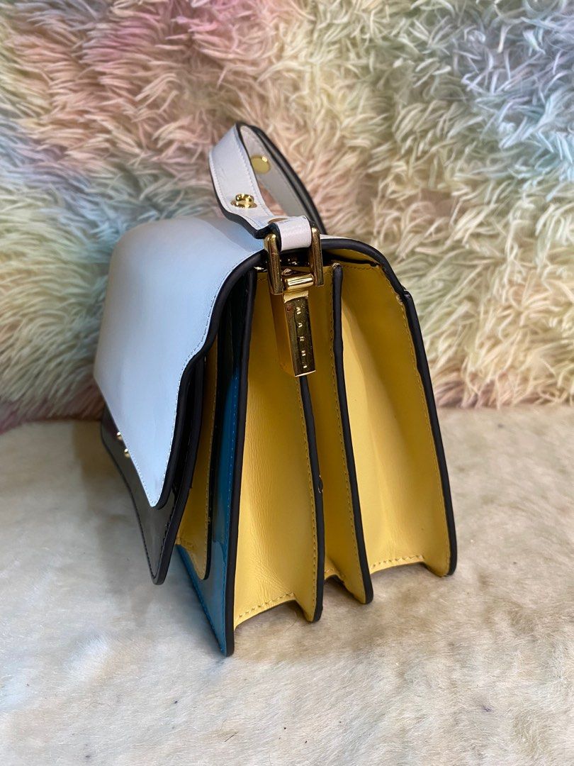 Marni Trunk (Category: Luxury Bags & Wallets) located in Nagcarlan. Submitted by zshopperz.199x (Listing ID 1329004205, Image 2). Description: Minimal color transfer sa last photo dahil sa pag lock sa patent leather.