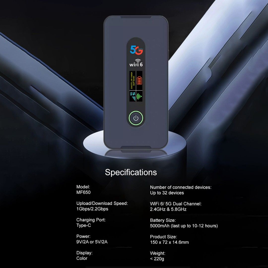 (NEW) WiFi 6/5G Portable Router, Computers & Tech, Parts & Accessories