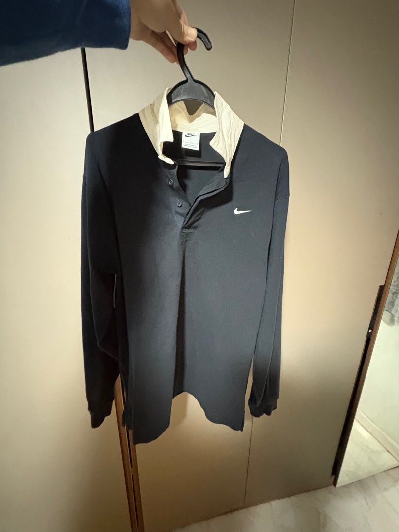 Nike preppy shirt collared sweatshirt